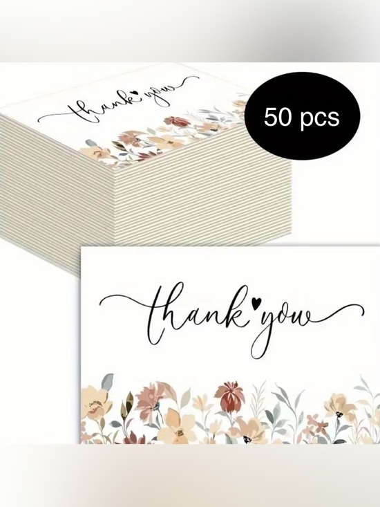 Other - Floral Thank You Cards - Pack of 50 NWT